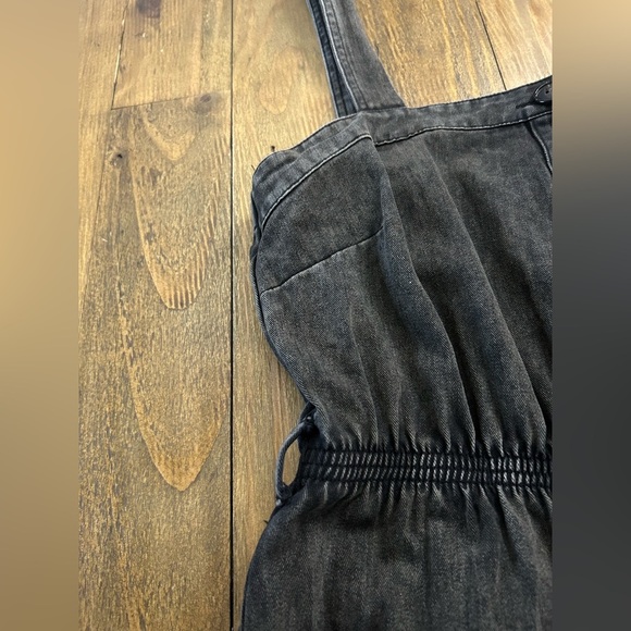 SHE + Sky Stylish Black Light Denim Dress Sleeveless with straps Western - Picture 7 of 13